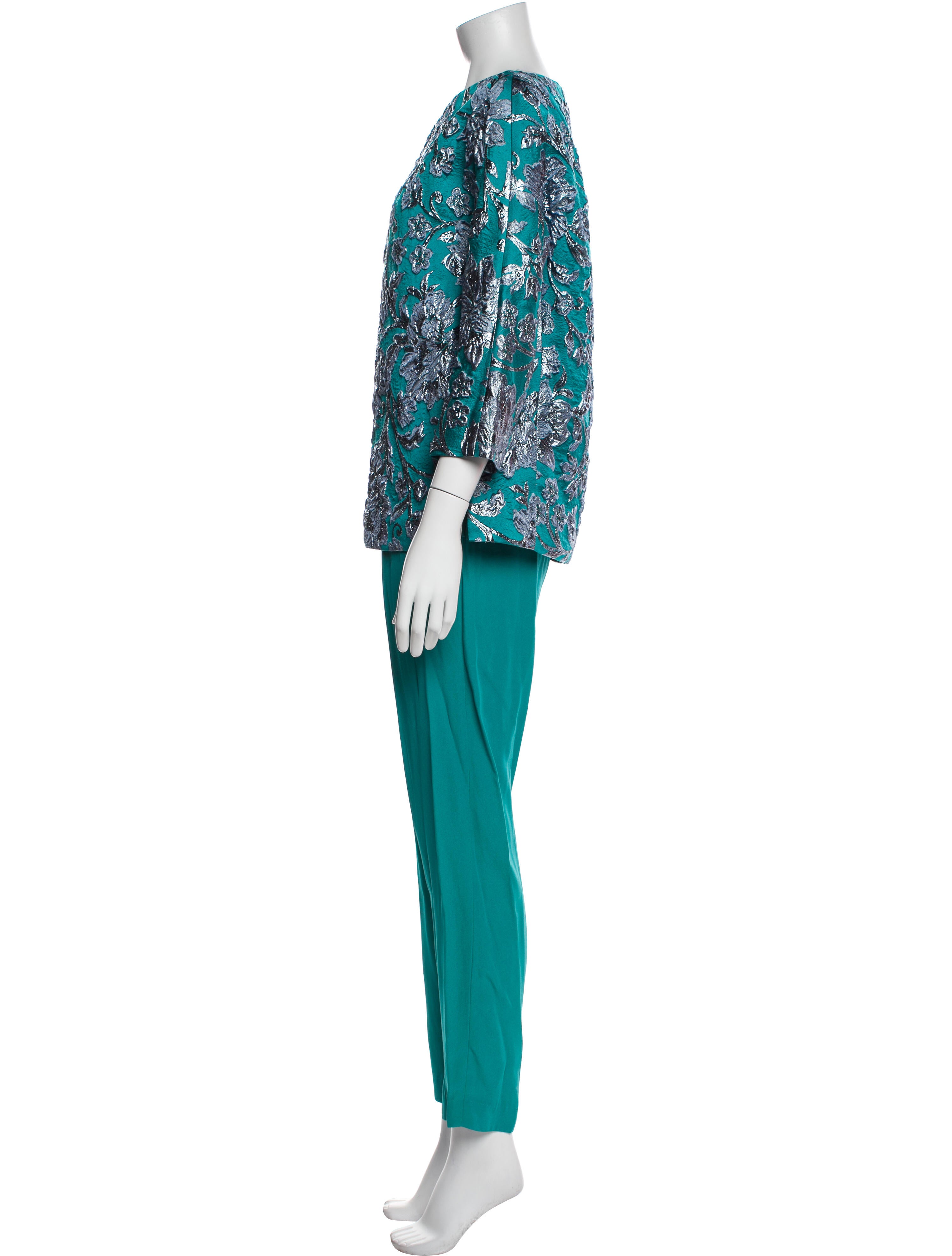 Dries Van Noten Printed Glitter Accents Pant Set
