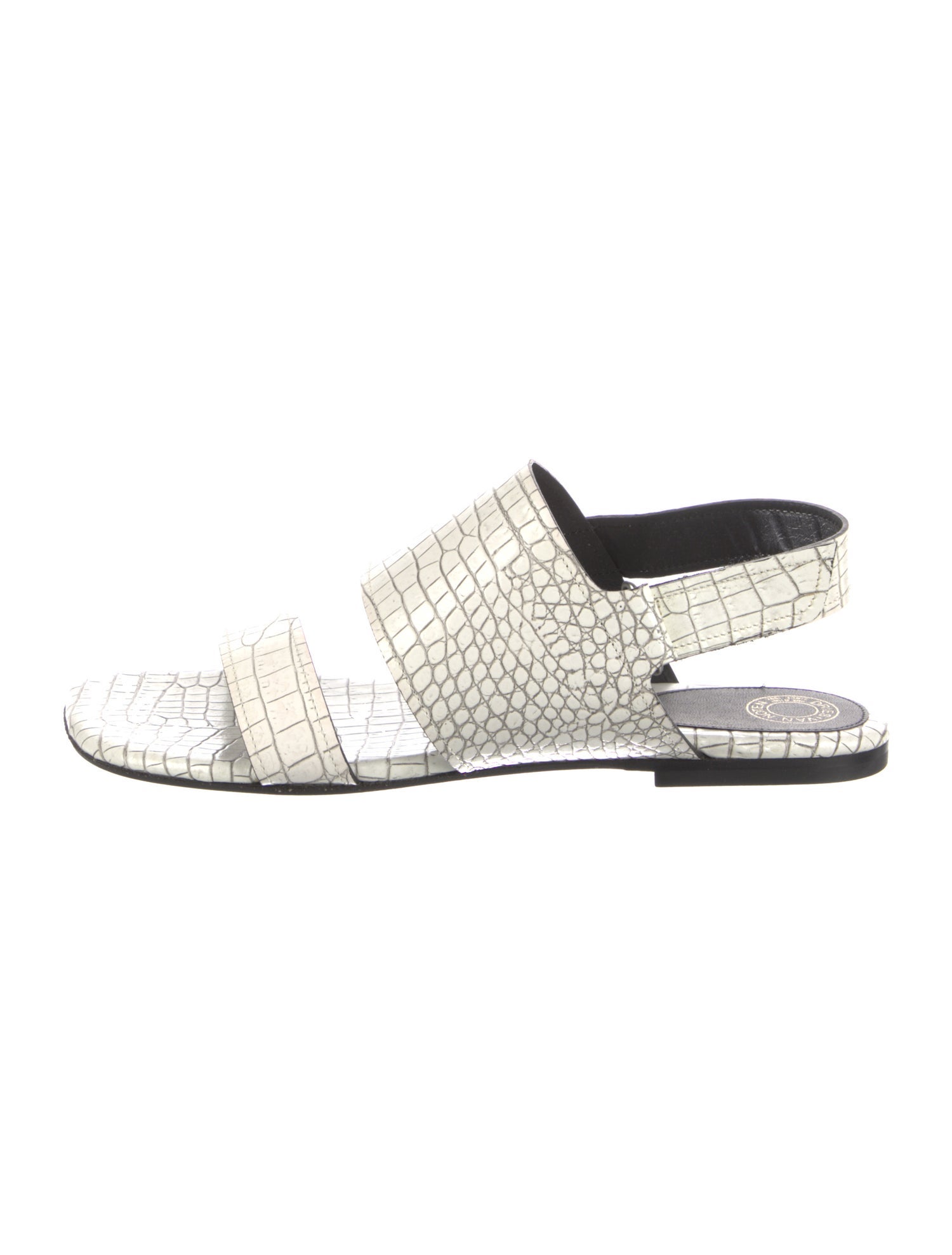 Dries Van Noten Leather Printed Slingback Sandals