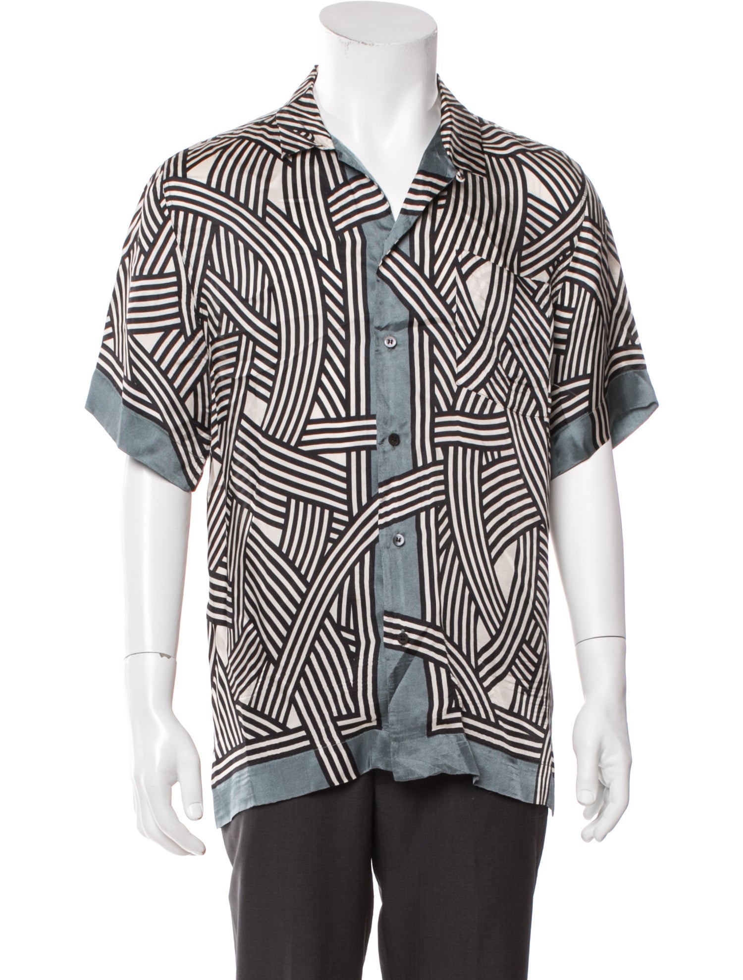 Dries Van Noten Striped Short Sleeve Shirt