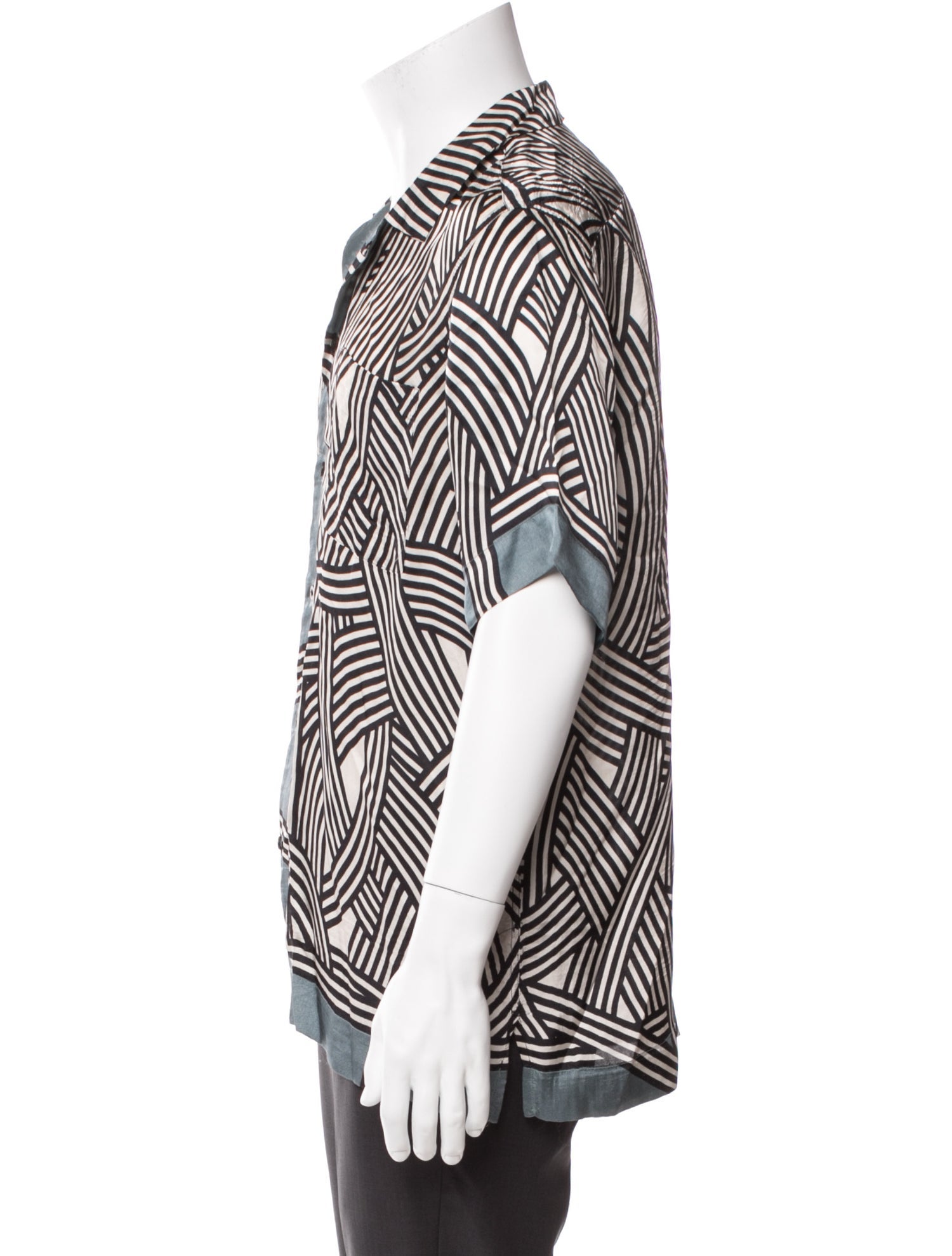 Dries Van Noten Striped Short Sleeve Shirt