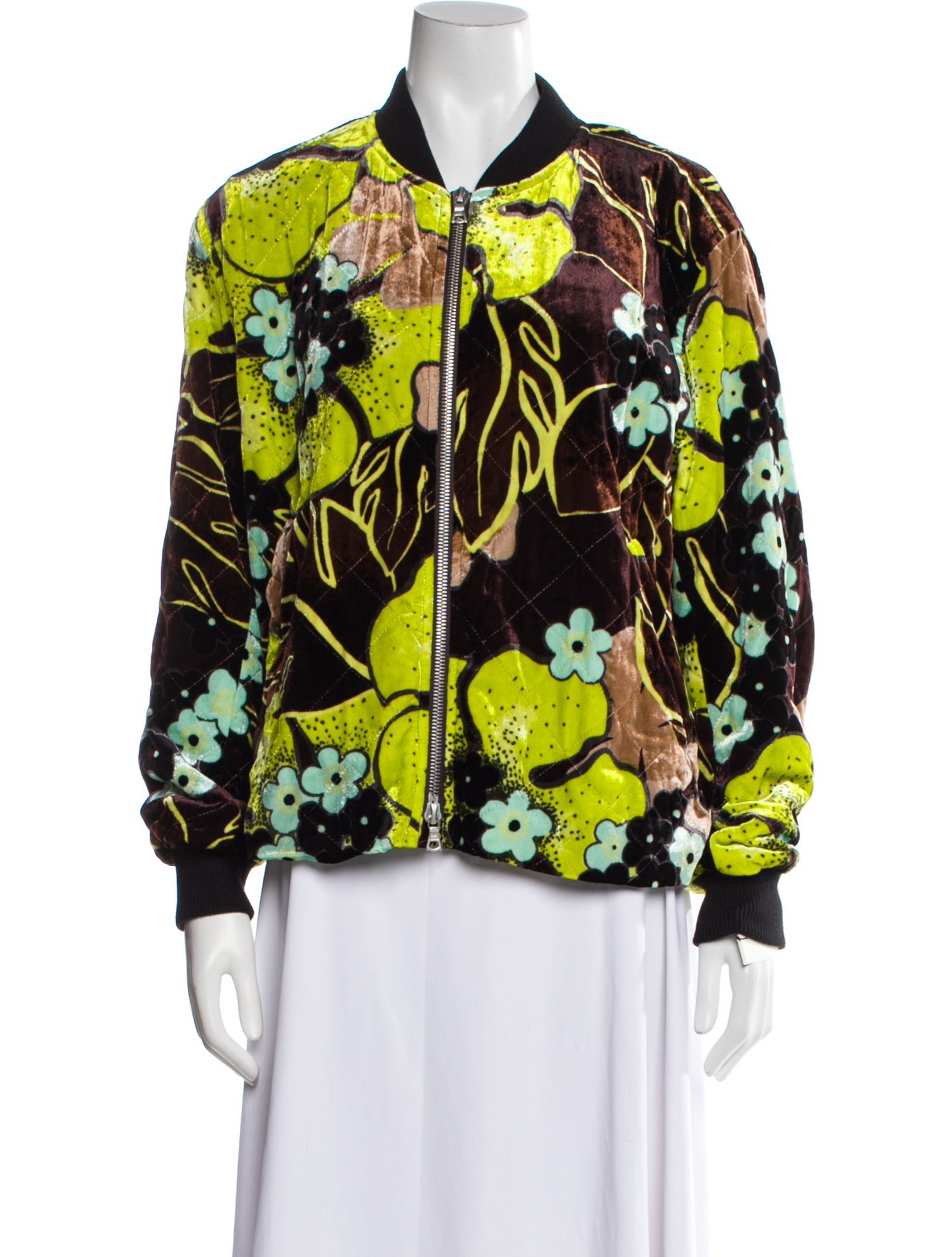 Dries Van Noten Velvet Printed Bomber Jacket w/ Tags
