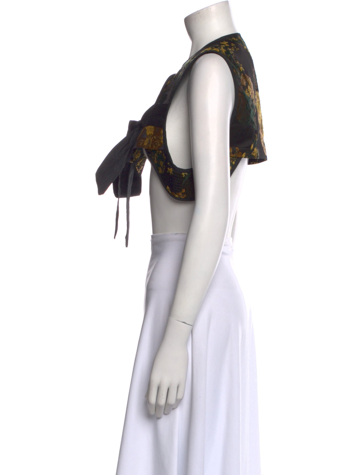 Dries Van Noten Graphic Print Crew Neck Crop Top