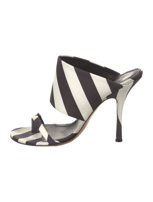 Dries Van Noten Satin Striped Slides