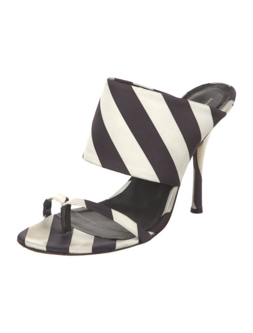 Dries Van Noten Satin Striped Slides