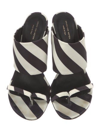 Dries Van Noten Satin Striped Slides