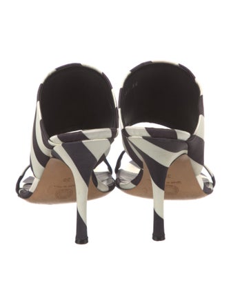 Dries Van Noten Satin Striped Slides