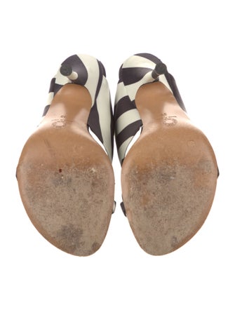 Dries Van Noten Satin Striped Slides