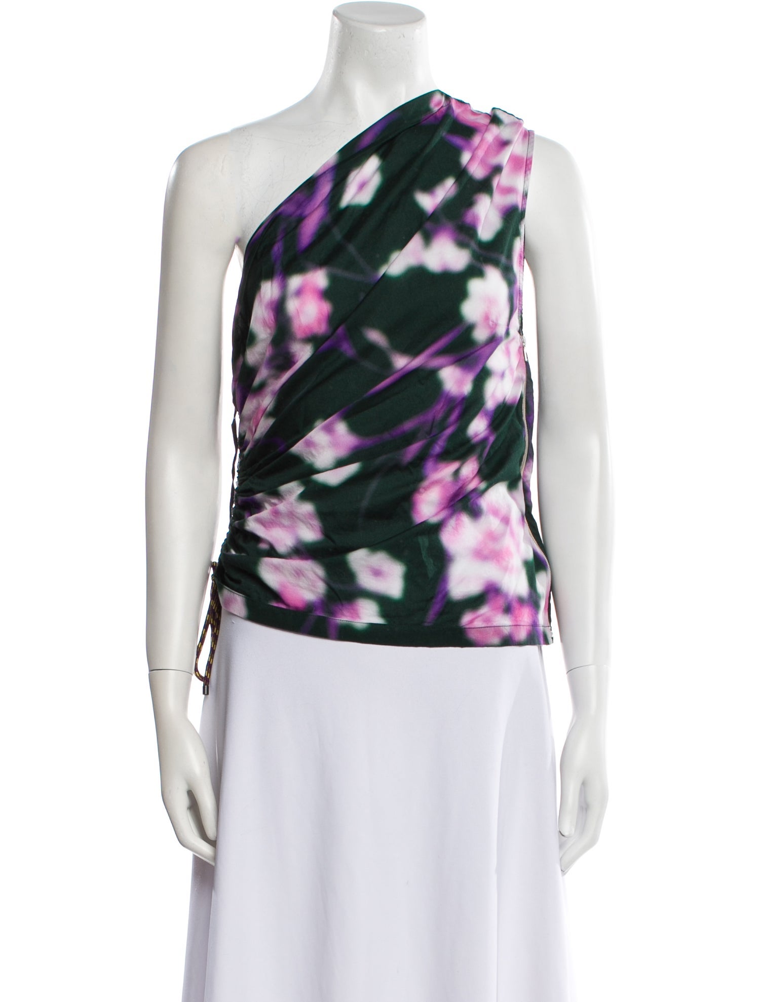 Dries Van Noten Tie-Dye Print One-Shoulder Top