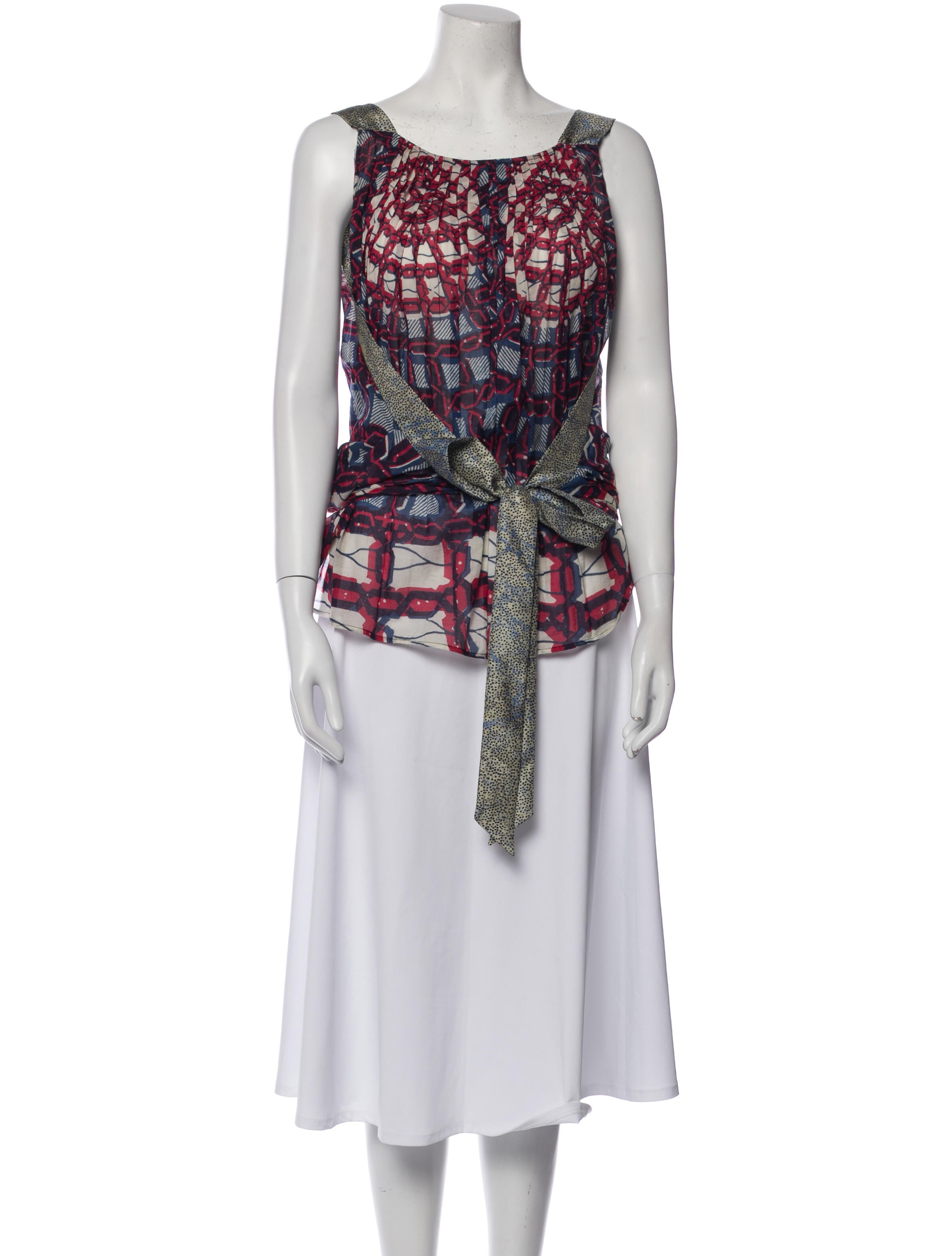 Dries Van Noten Printed Scoop Neck Tunic