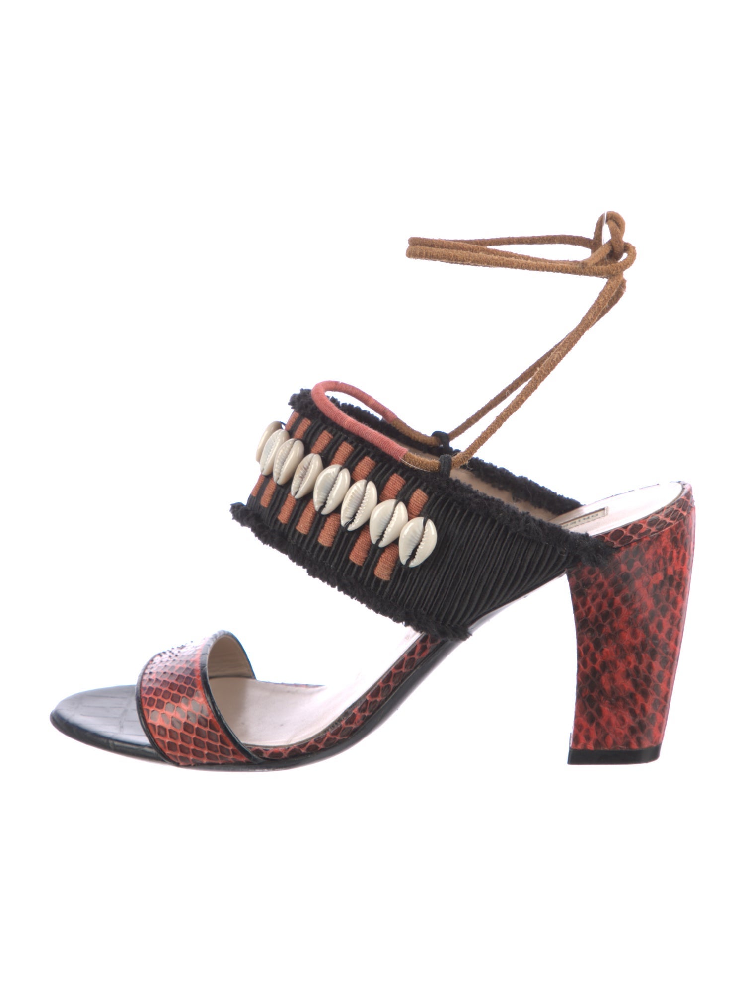 Dries Van Noten Patent Leather Animal Print Slingback Sandals