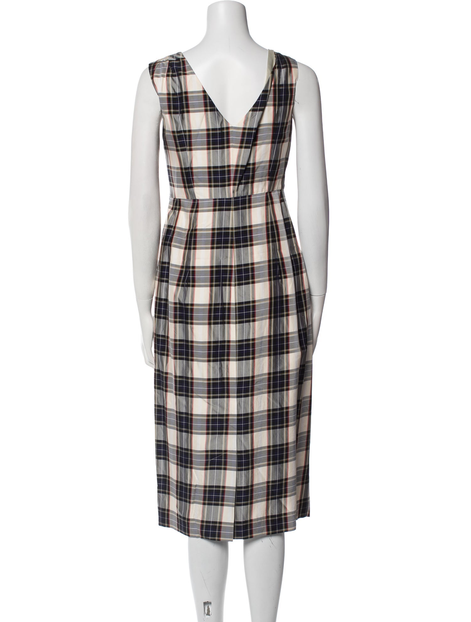 Dries Van Noten Plaid Print Midi Length Dress