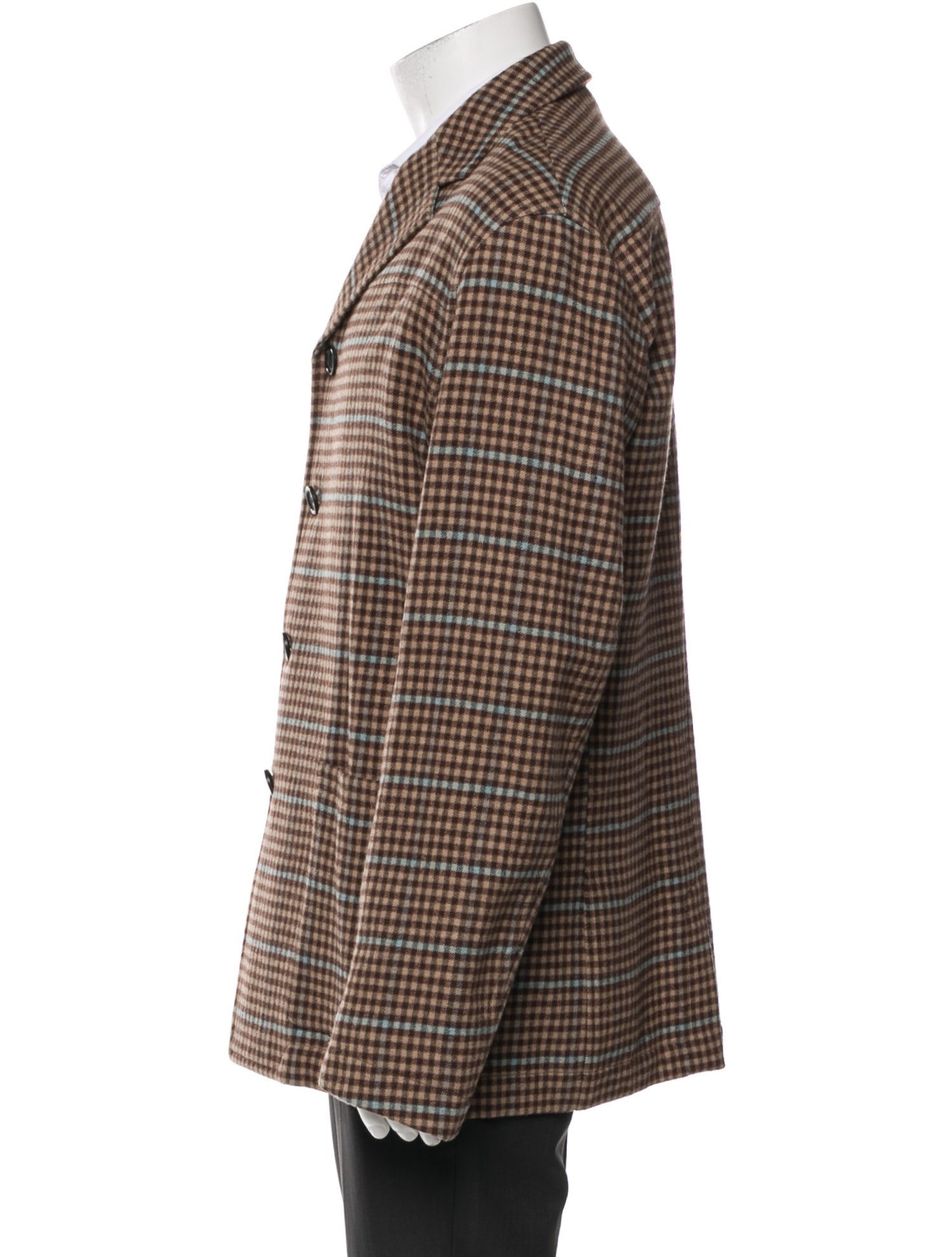 Dries Van Noten Wool Plaid Print Blazer