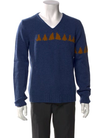 Dries Van Noten Wool Graphic Print Pullover