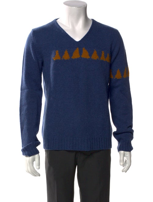 Dries Van Noten Wool Graphic Print Pullover