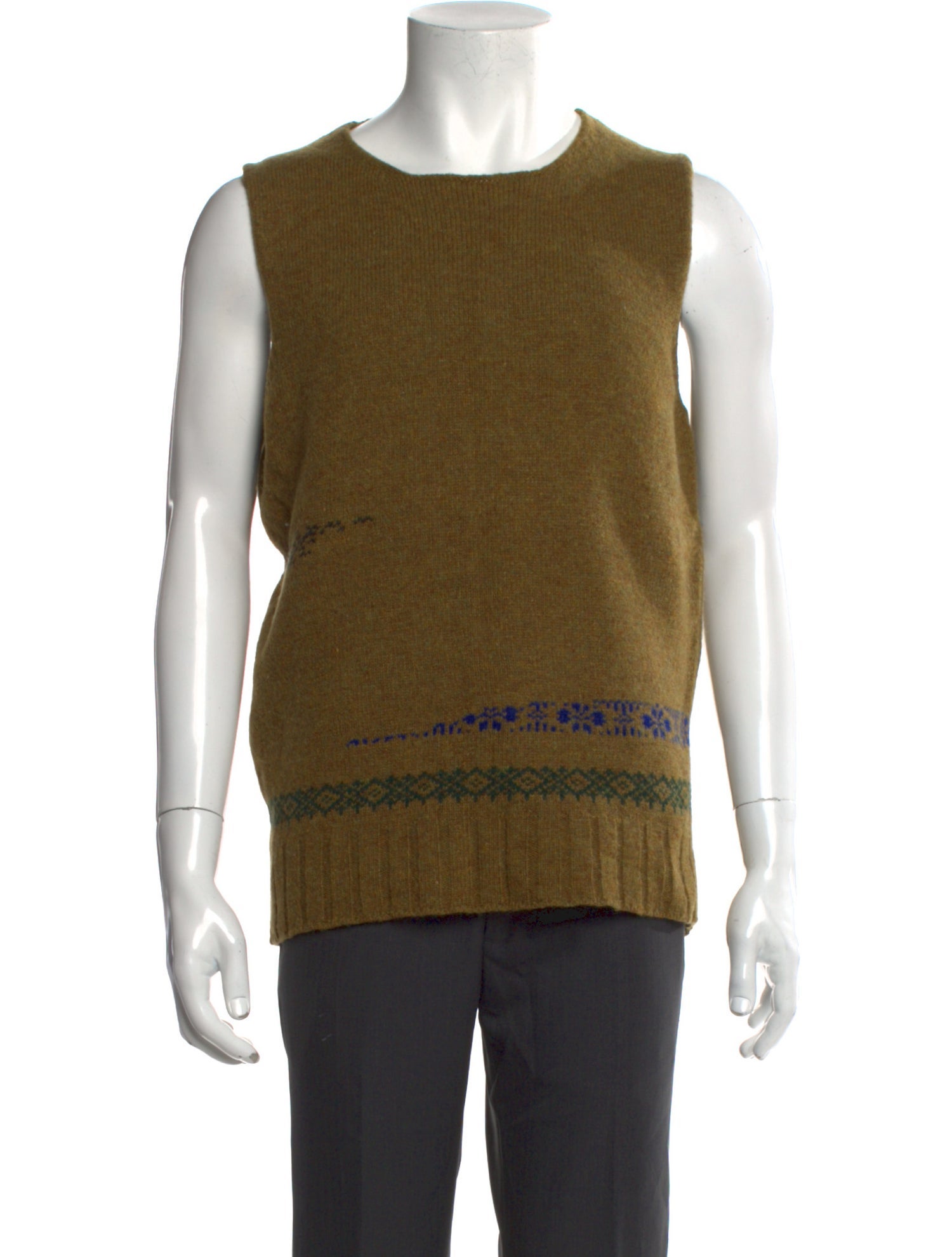 Dries Van Noten Wool Crew Neck Sweater Vest