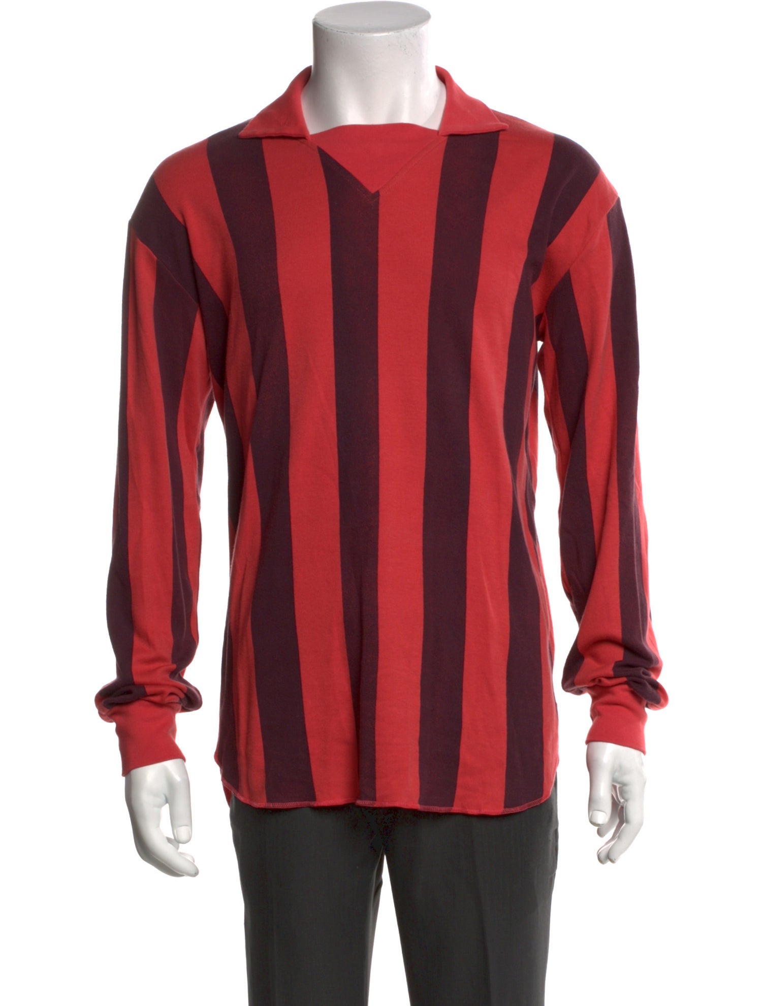 Dries Van Noten Striped Collar Polo Shirt