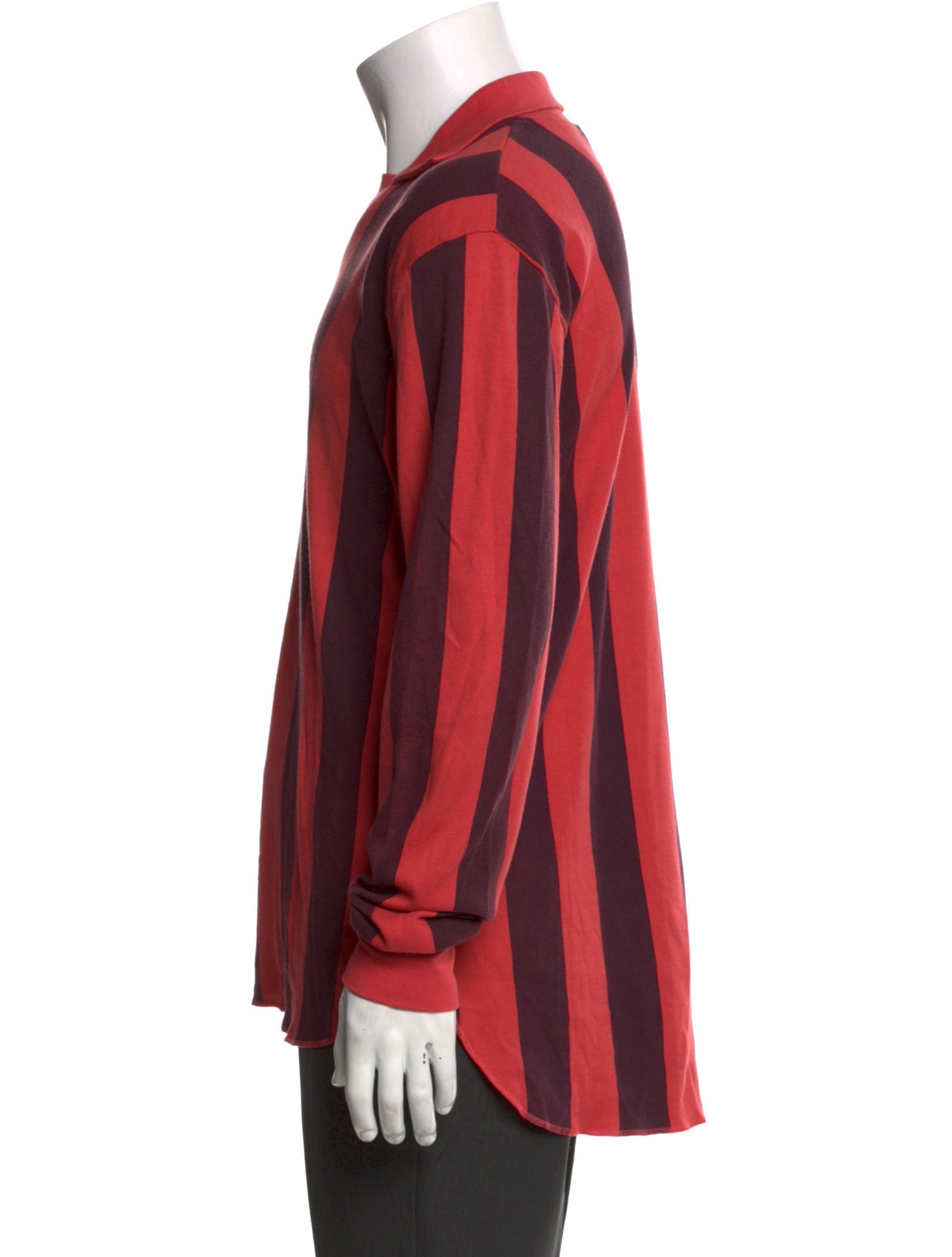 Dries Van Noten Striped Collar Polo Shirt