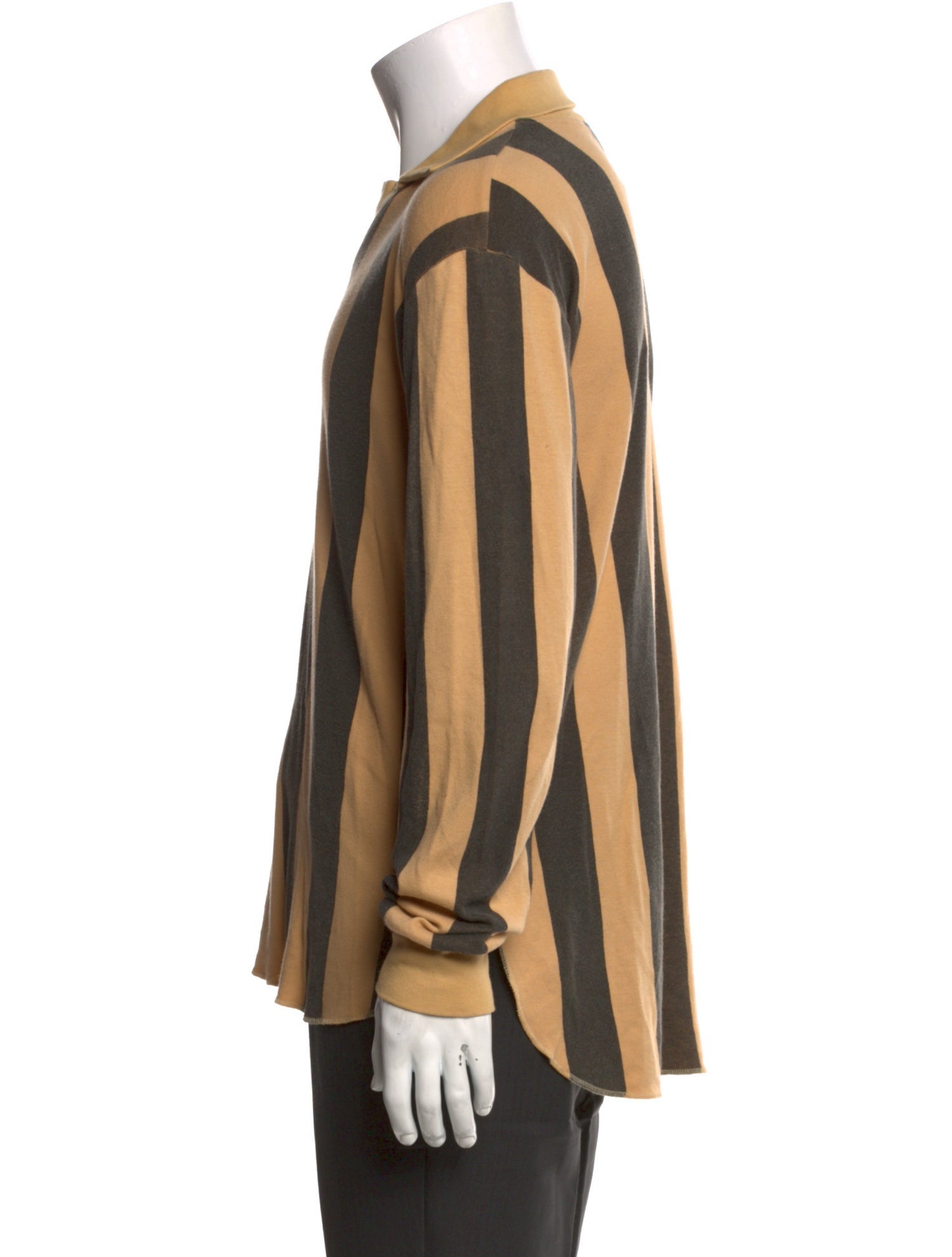 Dries Van Noten Striped Collar Polo Shirt