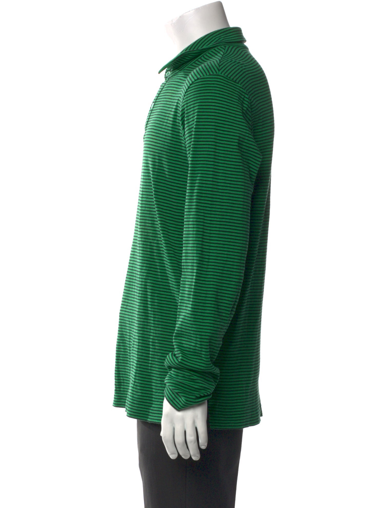 Dries Van Noten Striped Collar Polo Shirt