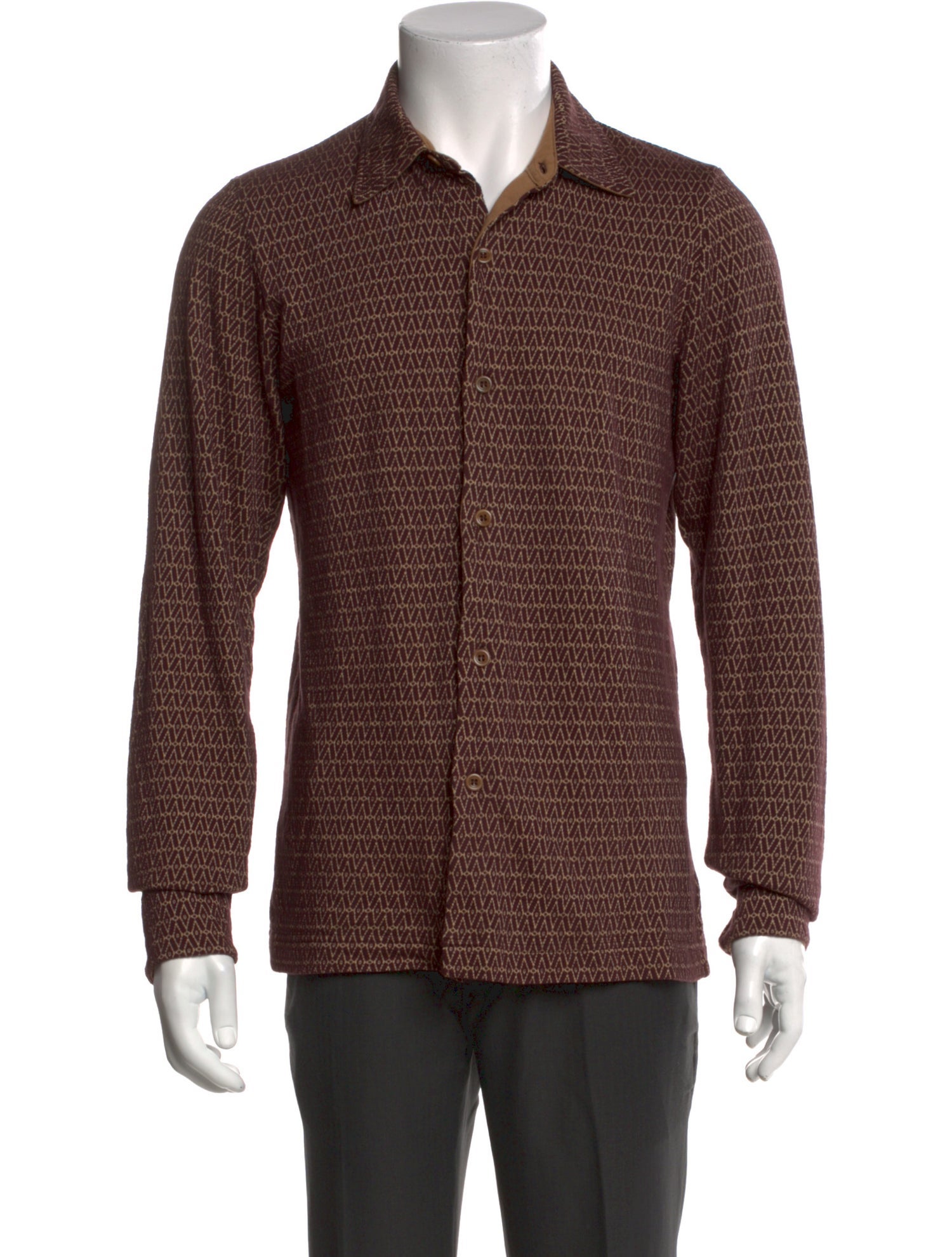 Dries Van Noten Animal Print Long Sleeve Shirt
