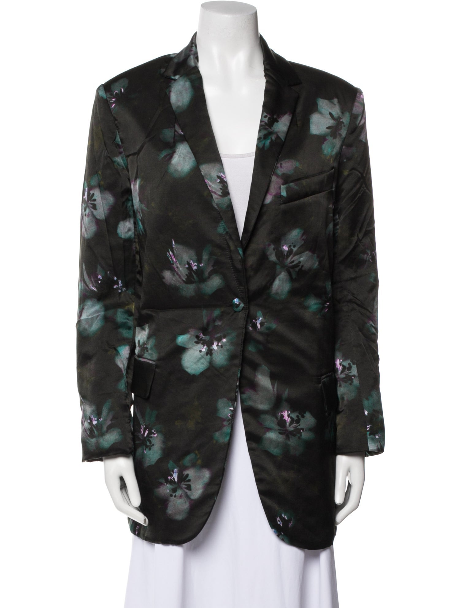Dries Van Noten Silk Floral Print Blazer