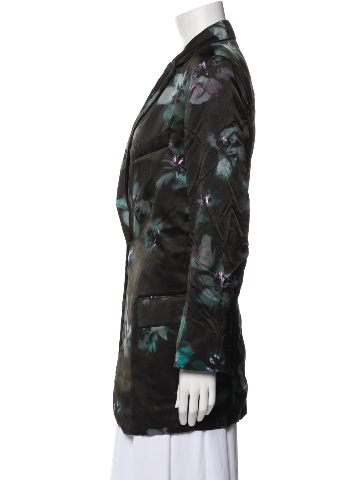 Dries Van Noten Silk Floral Print Blazer