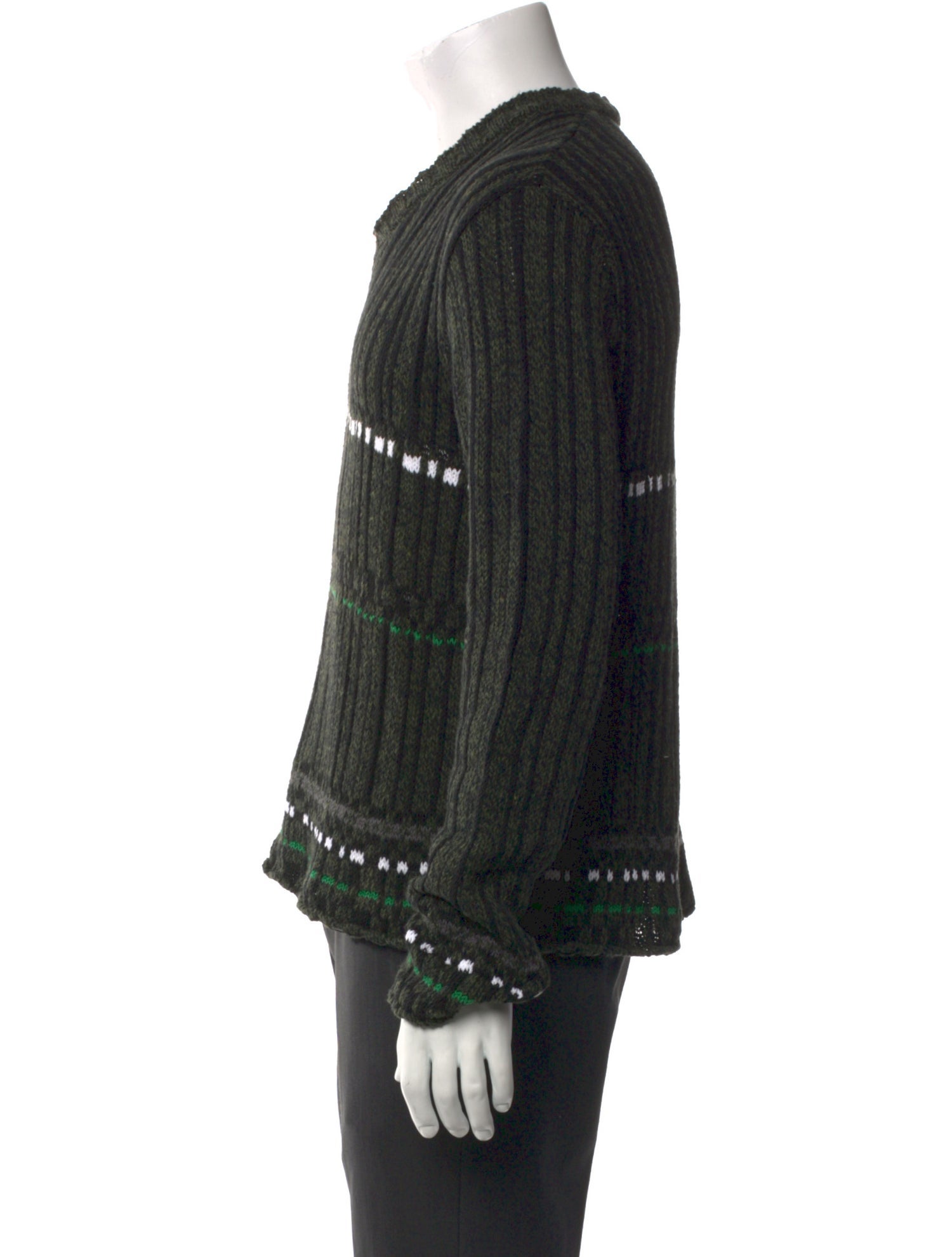 Dries Van Noten Striped Crew Neck Pullover