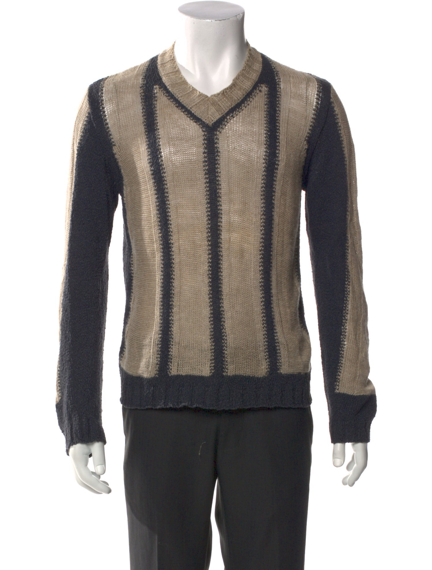 Dries Van Noten Striped V-Neck Pullover