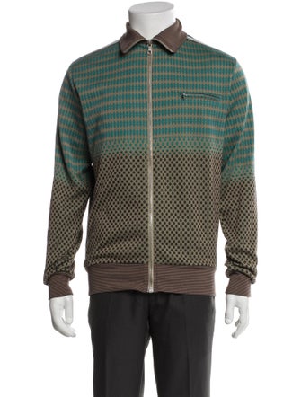 Dries Van Noten Printed Mock Neck Cardigan