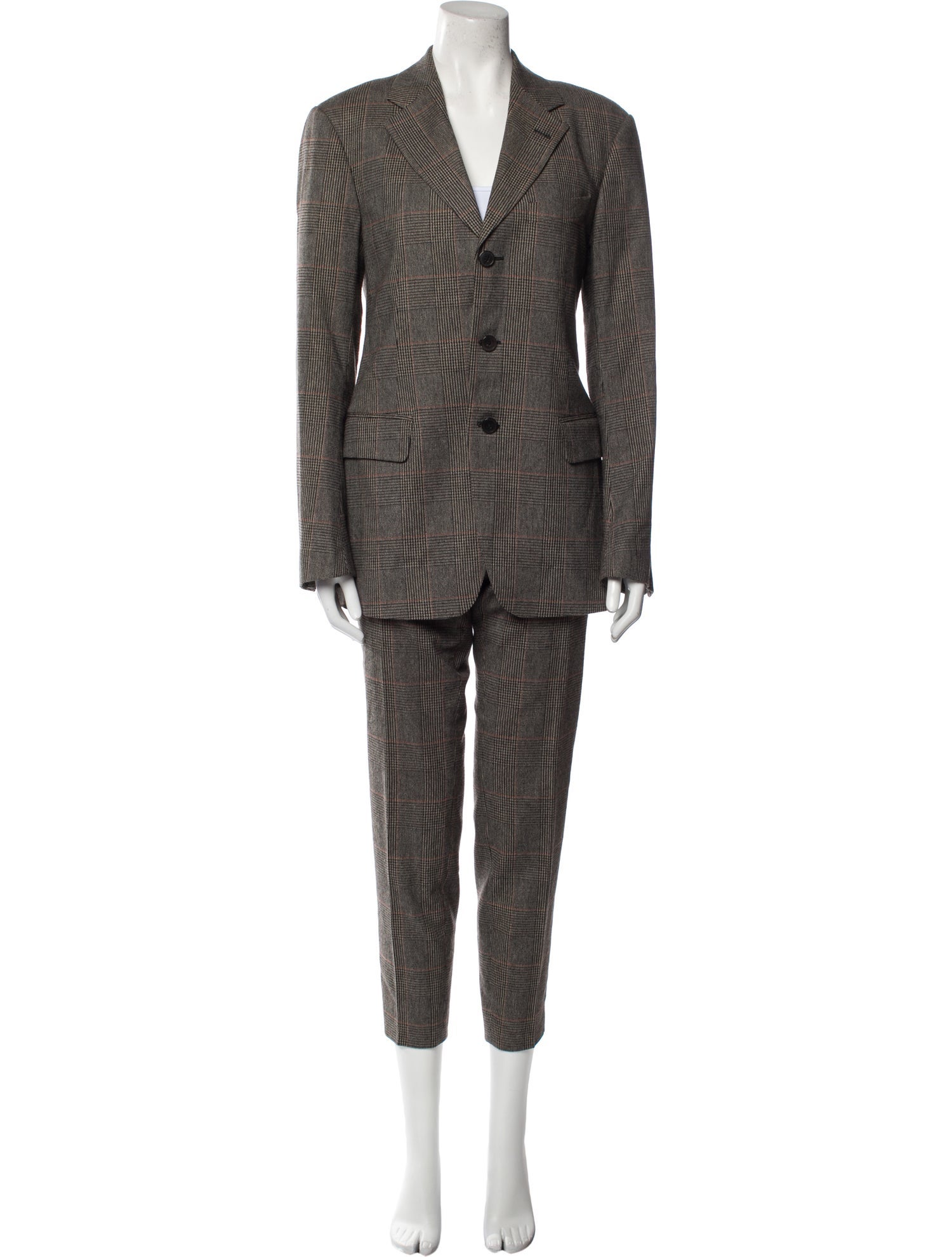 Dries Van Noten Plaid Print Pantsuit