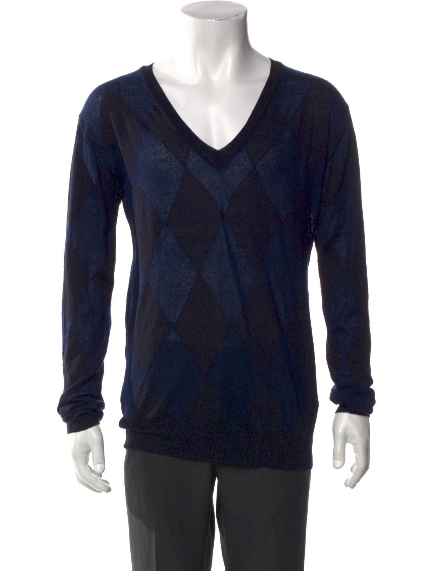 Dries Van Noten Plaid Print V-Neck Pullover