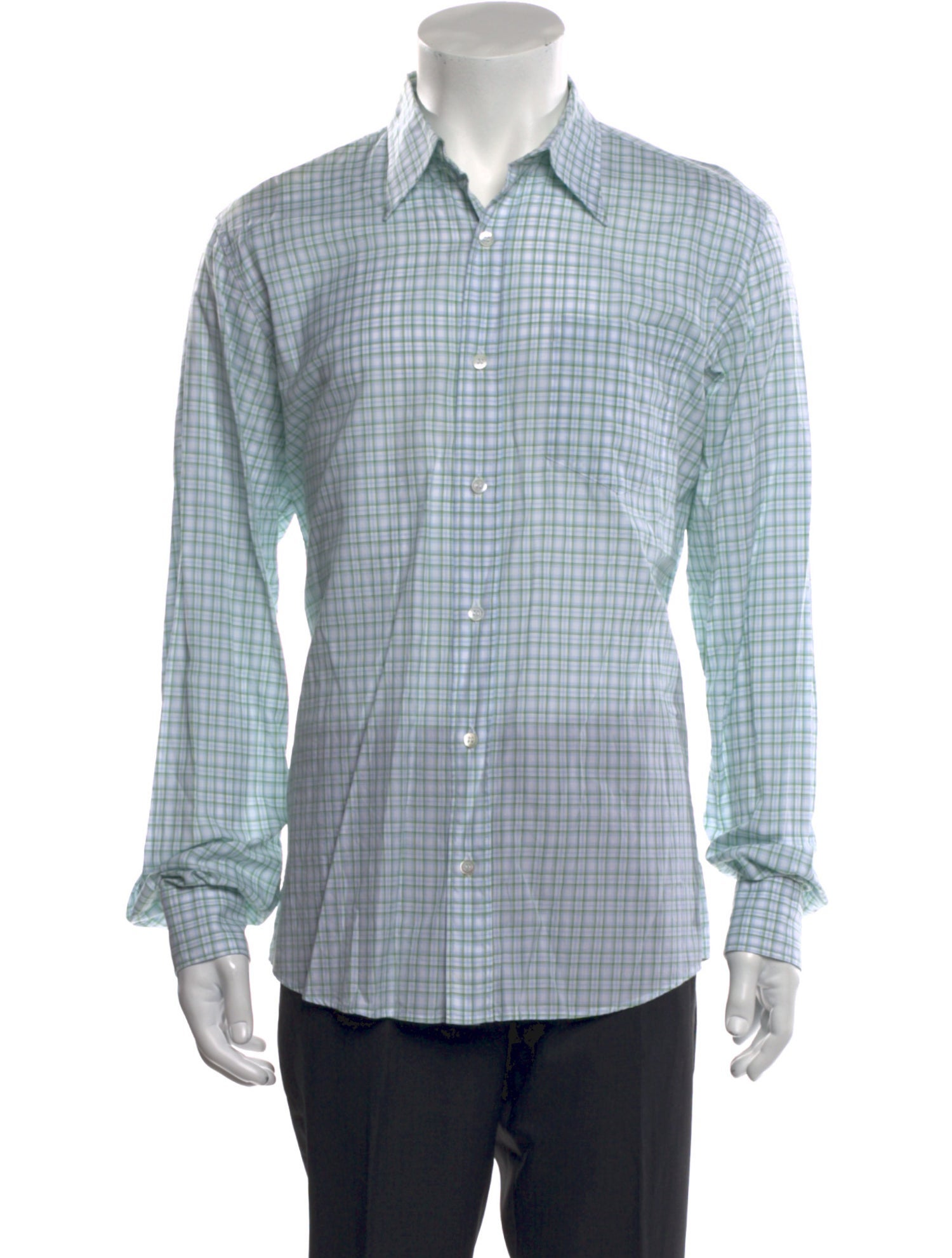 Dries Van Noten Plaid Print Long Sleeve Dress Shirt