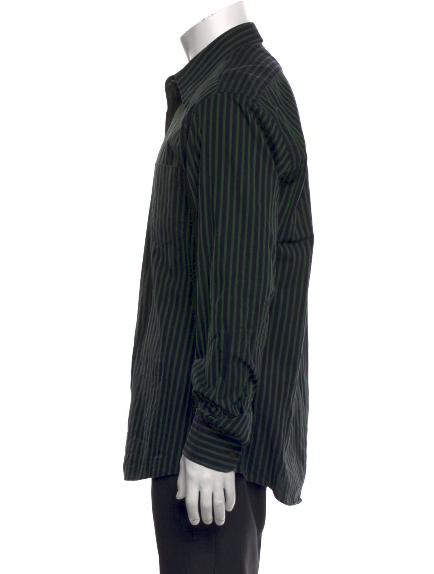 Dries Van Noten Striped Long Sleeve Dress Shirt