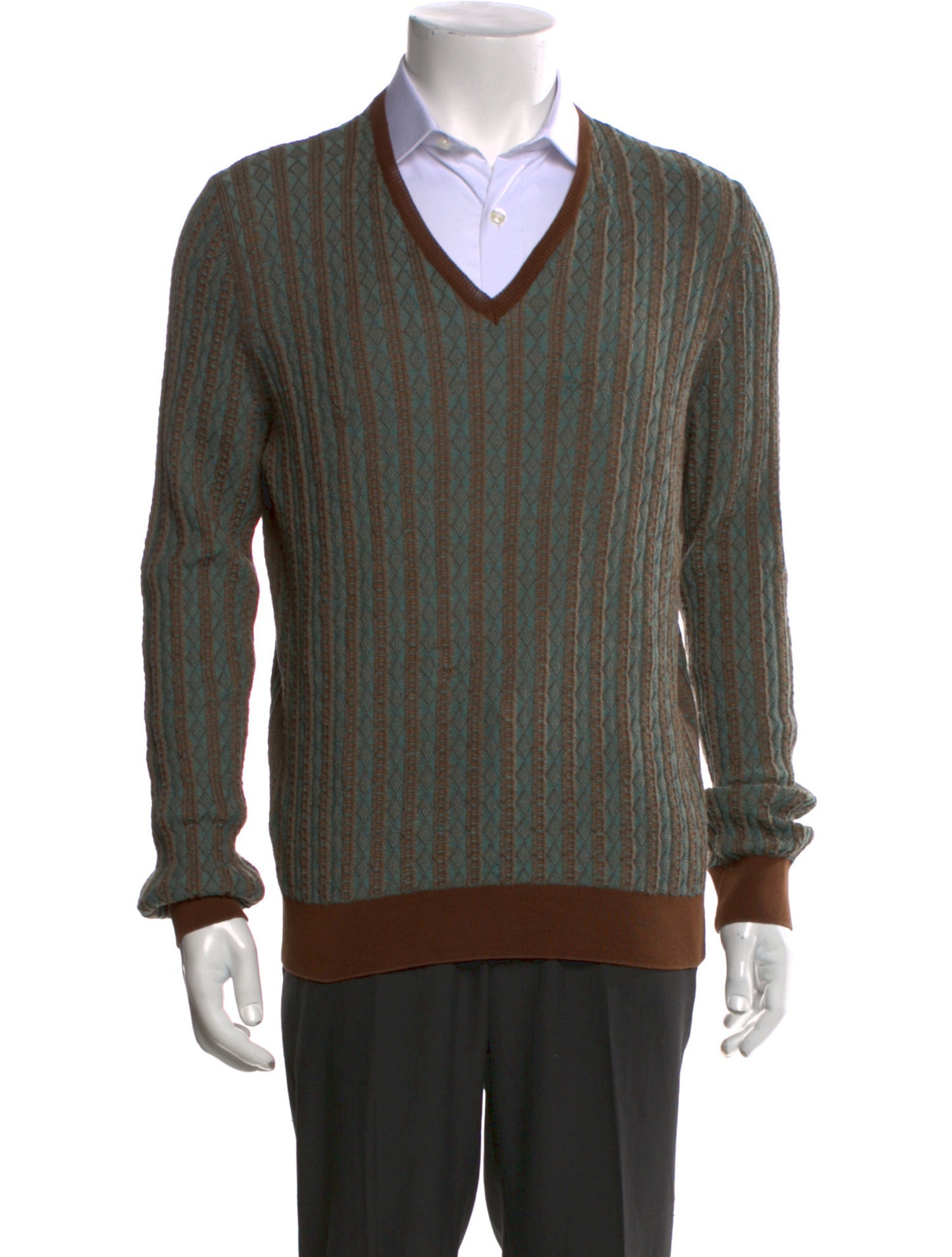 Dries Van Noten Striped V-Neck Pullover