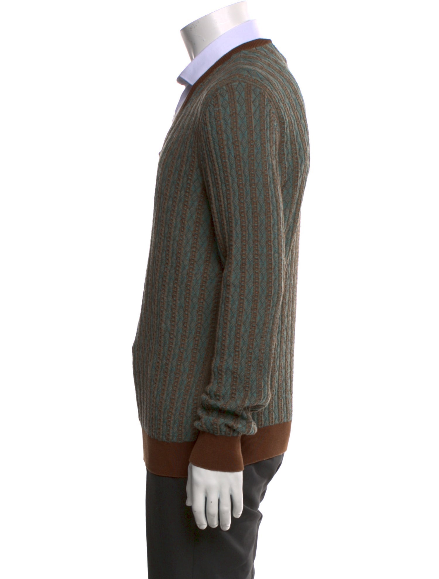 Dries Van Noten Striped V-Neck Pullover