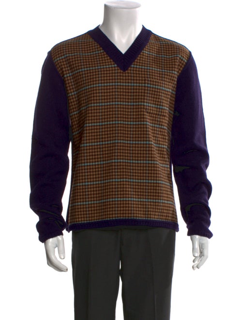 Dries Van Noten Wool Plaid Print Pullover