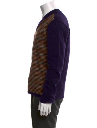 Dries Van Noten Wool Plaid Print Pullover
