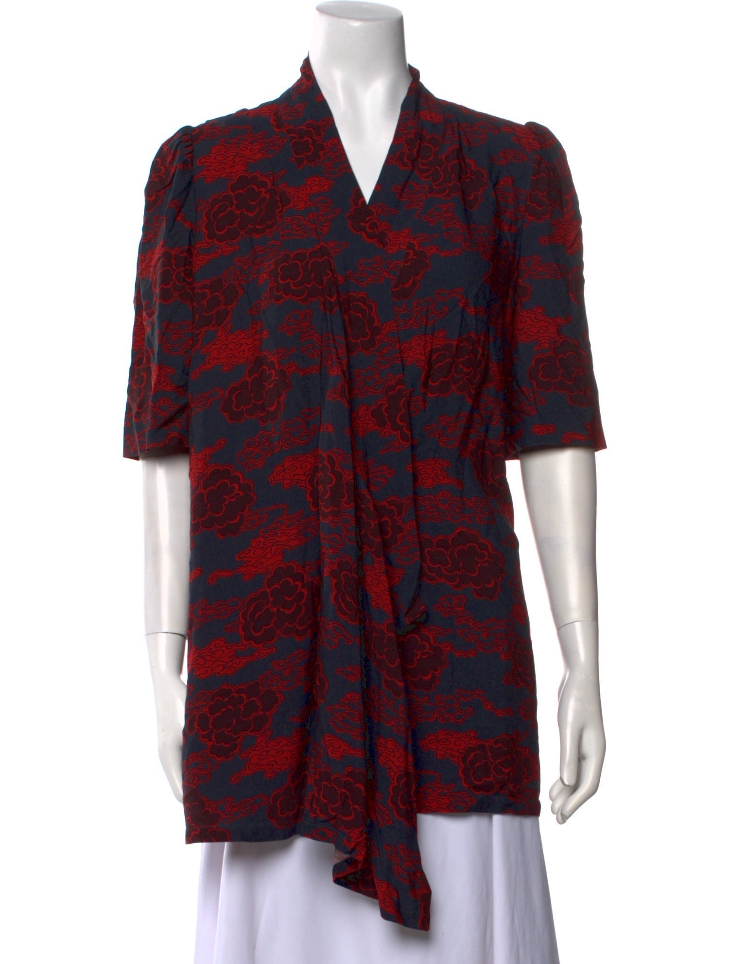 Dries Van Noten Printed V-Neck Blouse