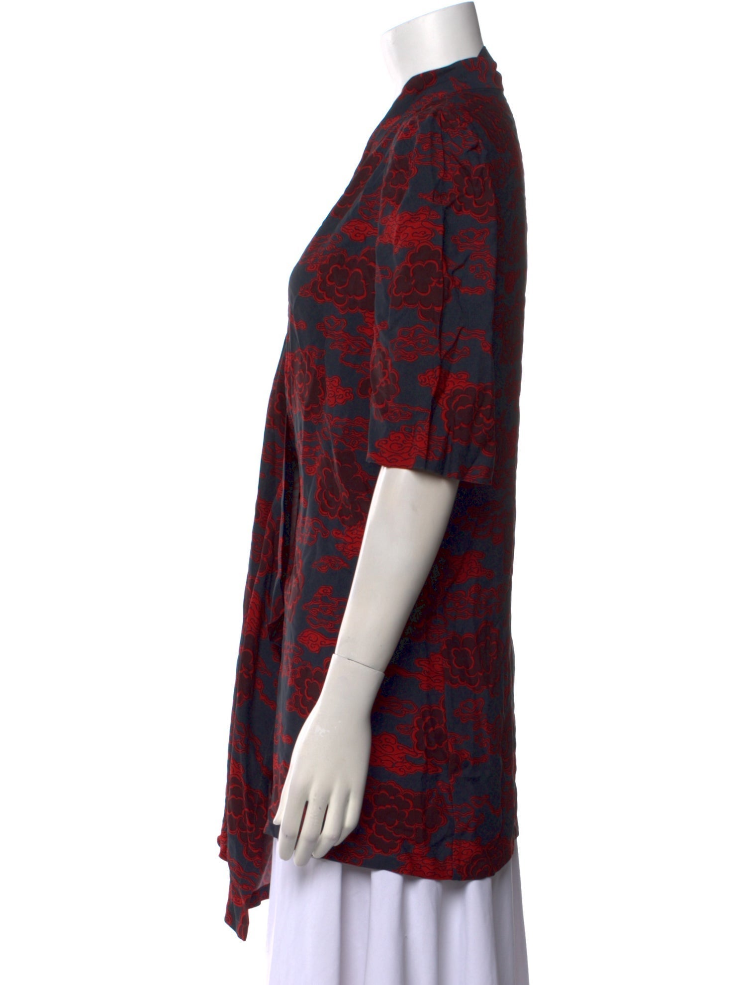 Dries Van Noten Printed V-Neck Blouse