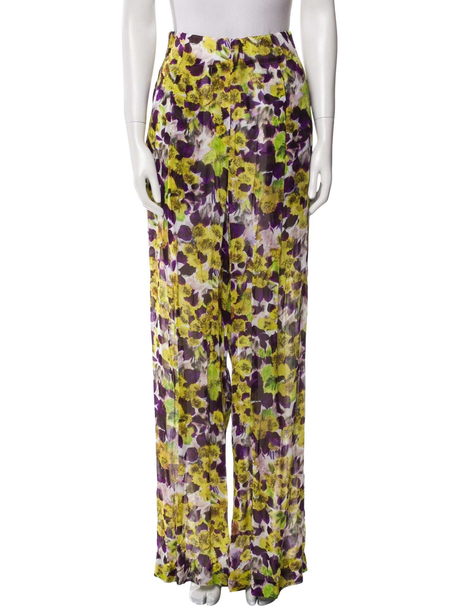 Dries Van Noten Floral Print Wide Leg Pants