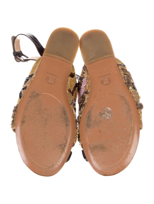 Dries Van Noten Suede Patterned Slingback Flats