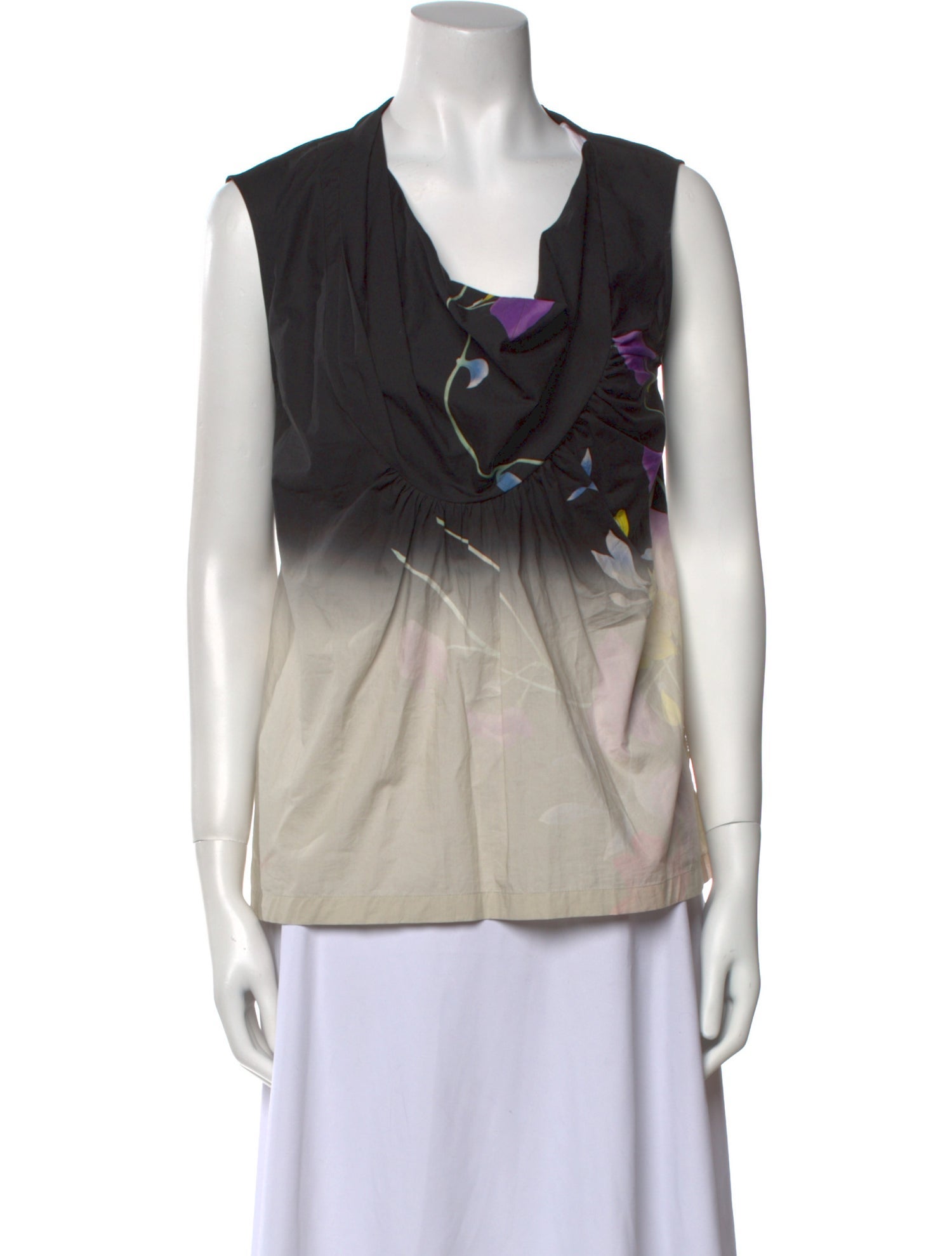 Dries Van Noten Cowl Neck Sleeveless Top