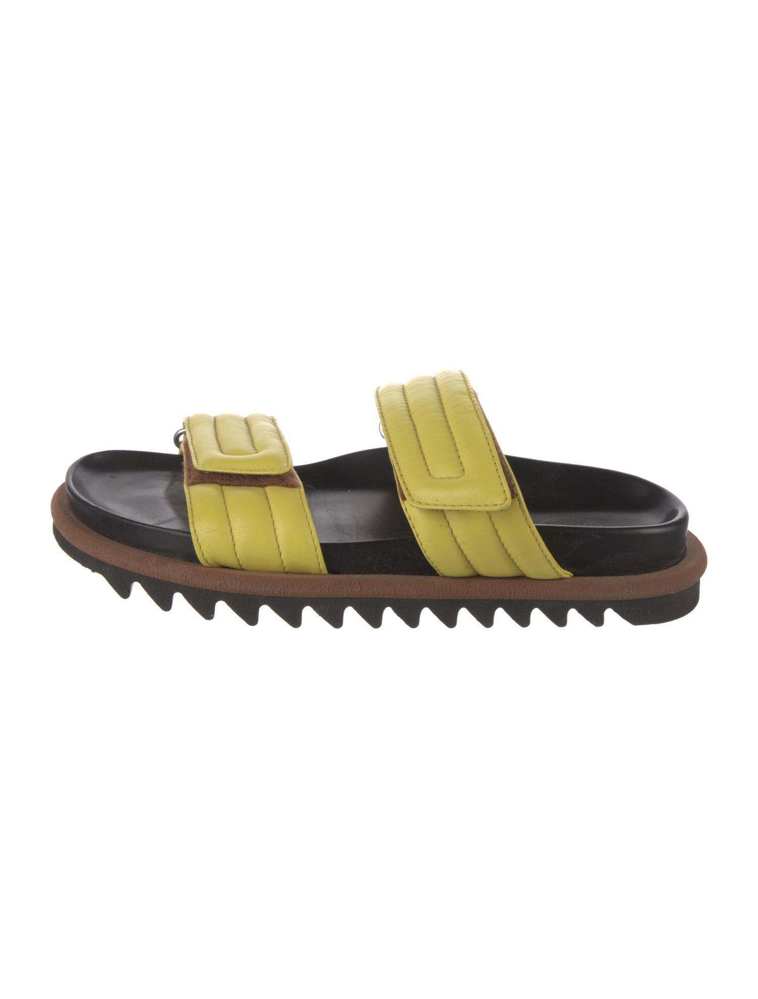 Dries Van Noten Leather Colorblock Pattern Slides