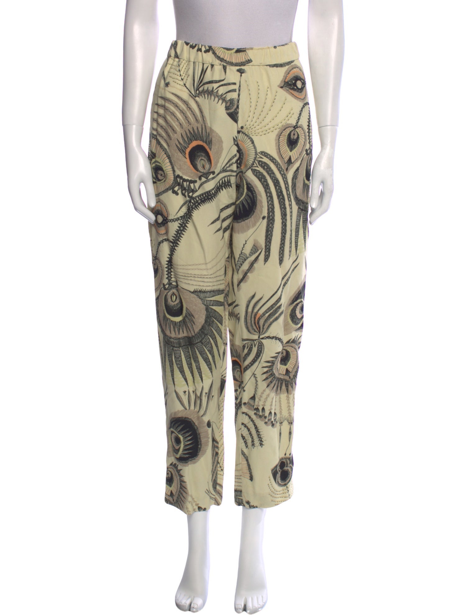 Dries Van Noten Printed Straight Leg Pants
