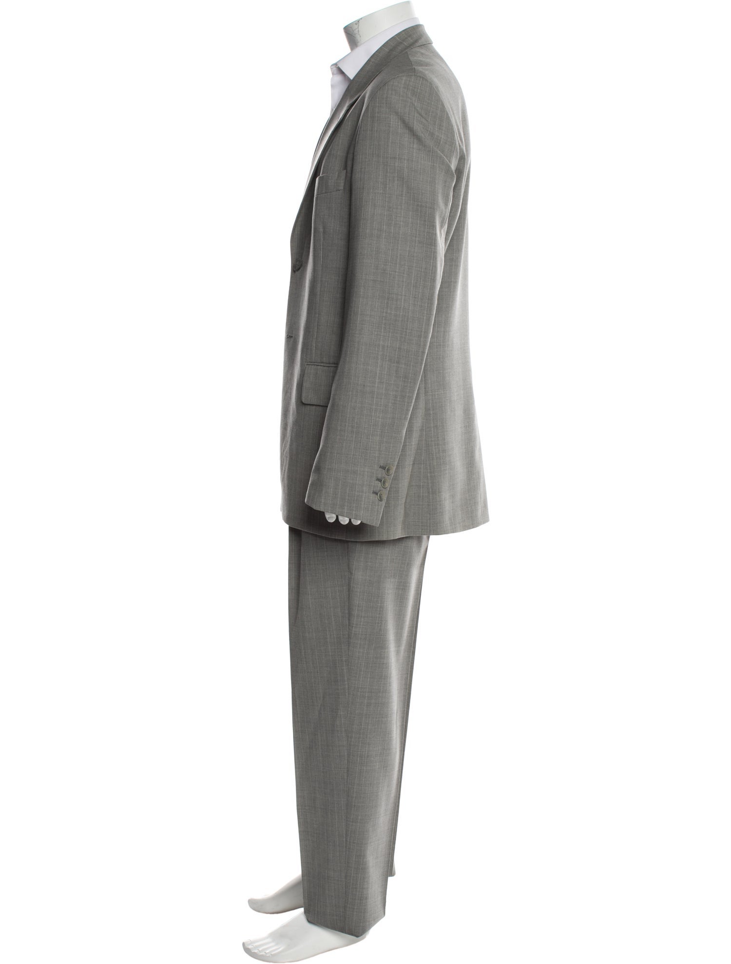 Dries Van Noten Wool Striped Two-Piece Suit