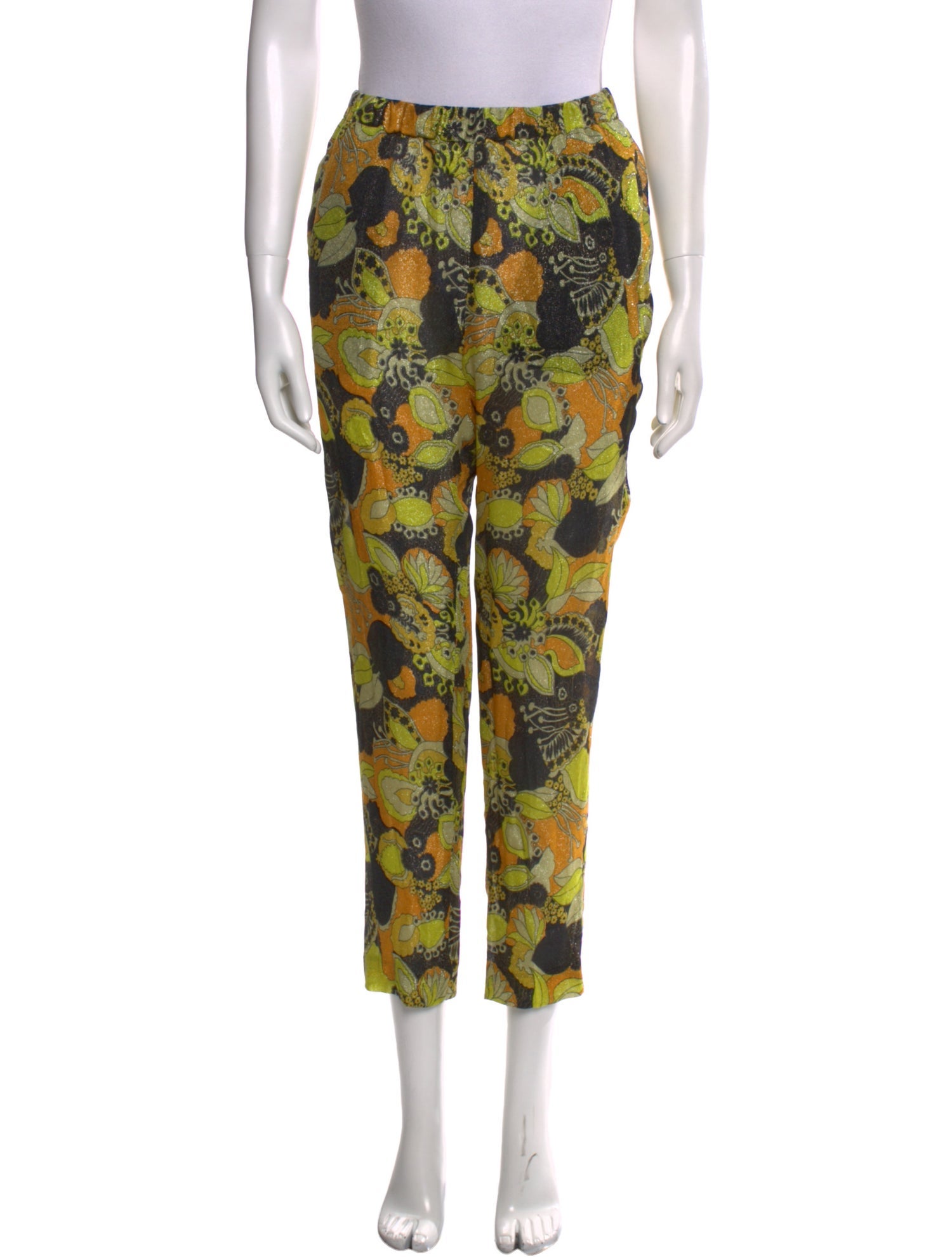 Dries Van Noten Silk Skinny Leg Pants