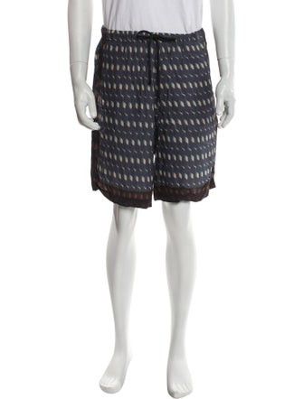 Dries Van Noten Plaid Print Flat Front Shorts