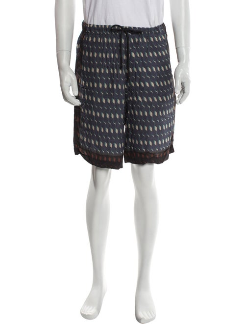 Dries Van Noten Plaid Print Flat Front Shorts