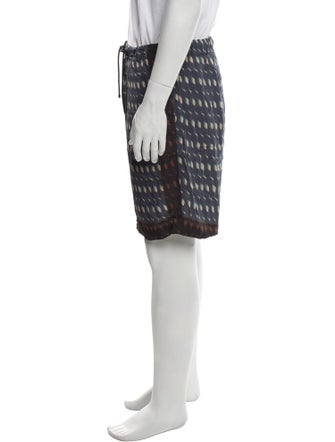 Dries Van Noten Plaid Print Flat Front Shorts