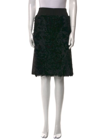 Dries Van Noten Fur Trim Knee-Length Skirt